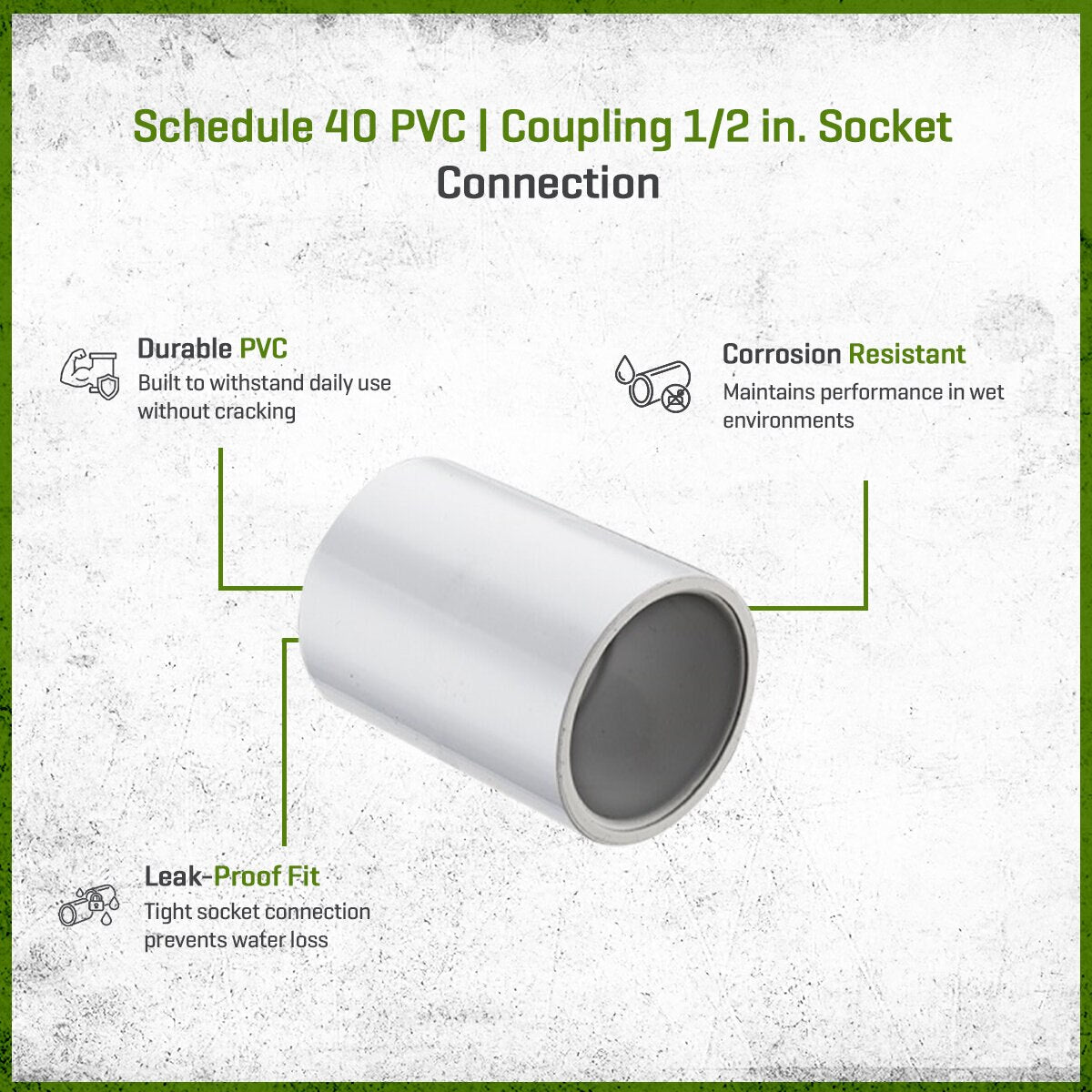 429-005 Sch 40 PVC Coupling 1/2 in. Socket | Spears
