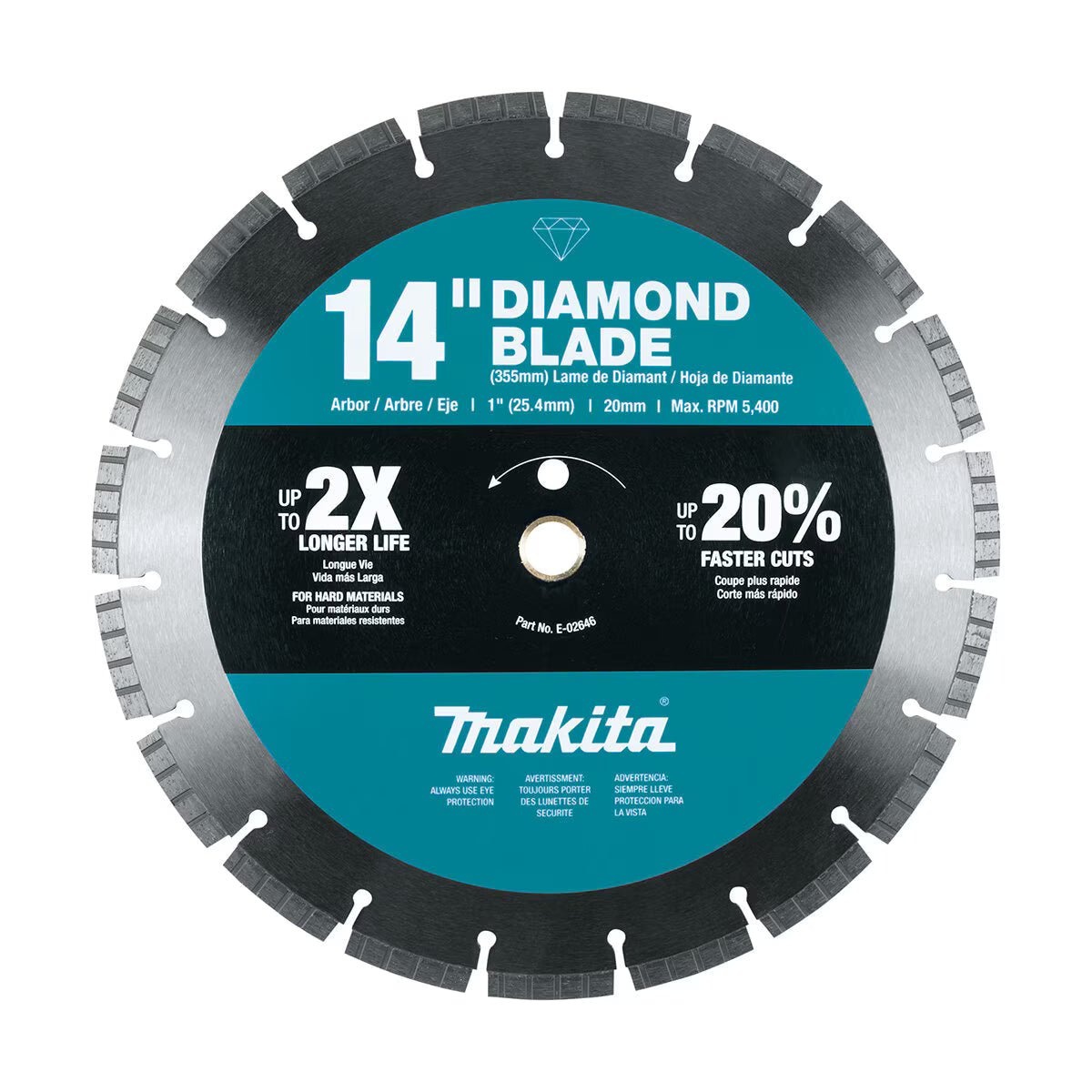 Makita 14 in. Turbo Diamond Blade, Hard Material