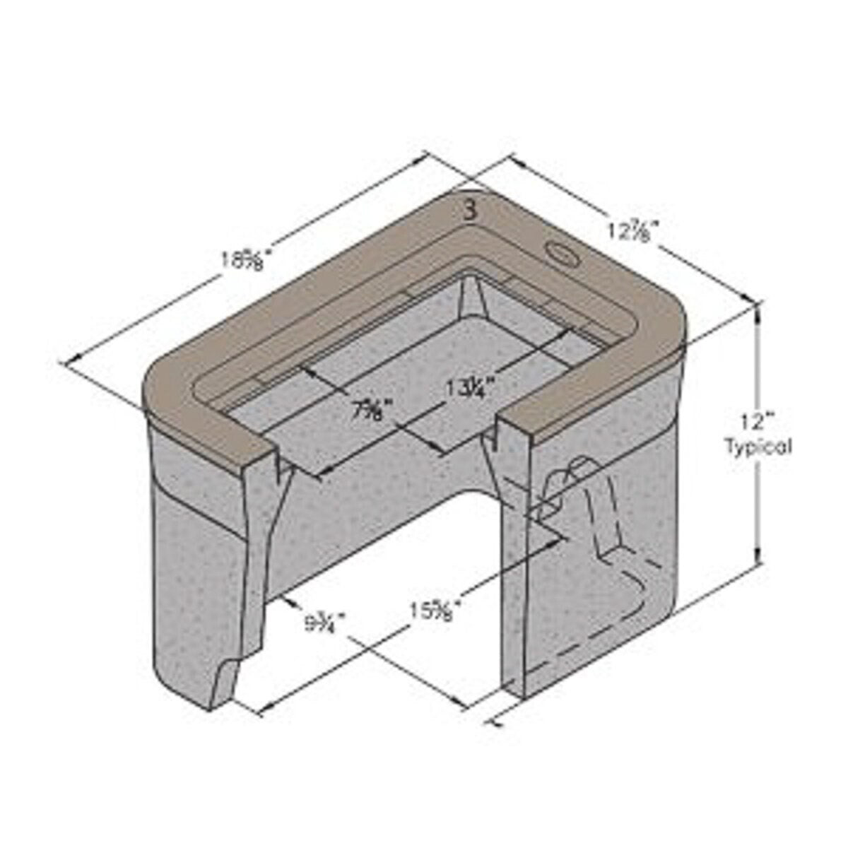Christy Valve Box B03 Concrete 9-7/8 in. x 16-1/4 in.