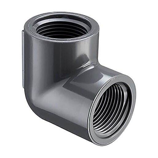 808-010SR Spears 90 Degree Elbow Gray Sch 80 PVC 1 in. Threaded x Fpt