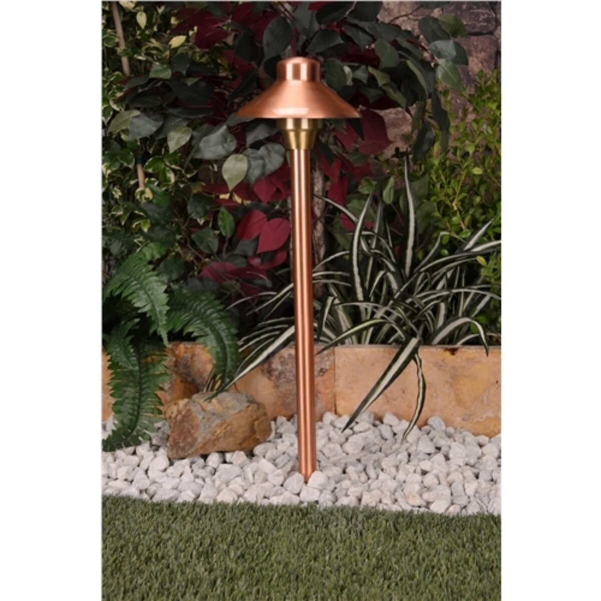 Unique I6-NL 6 in. Illuminator Path Light 18 in. Riser Copper Housing Natural Copper Finish No Lamp