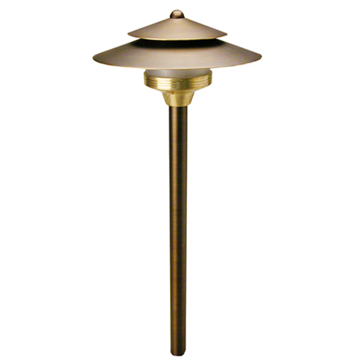 Unique SA-NL Saturn Path Light 18 in. Riser Brass Housing Weathered Brass Finish No Lamp