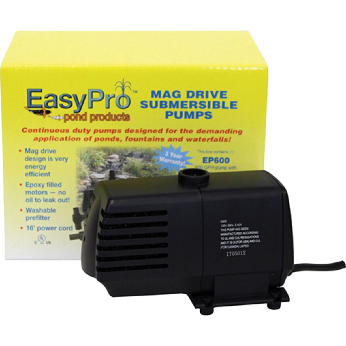 Submersible EP600 Mag Drive Pump 600 GPH