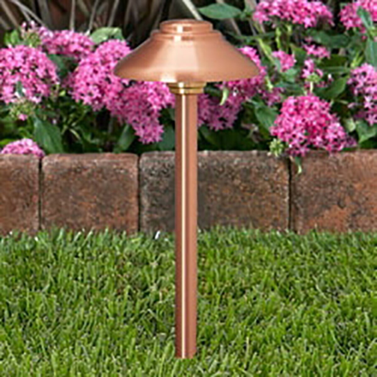 Vista PR-2132-CSN-W-LB5ND-18S PR-2132 Path Light 18" Riser Brass Housing Copper Finish 5W 3000K LED