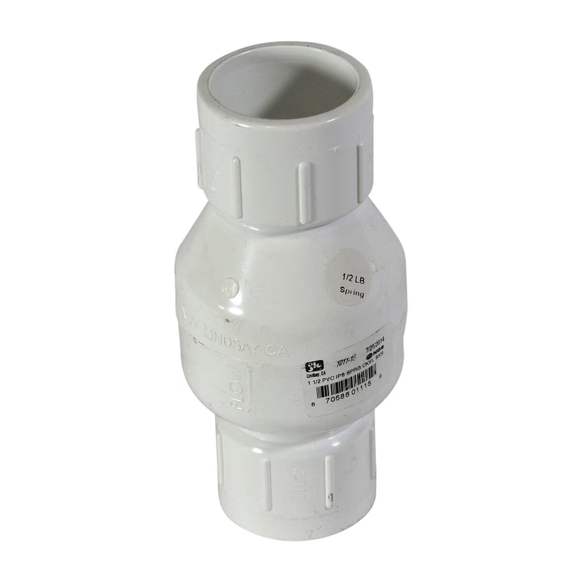 NDS FloControl Series 1011 Spring Check Valve PVC 1-1/2 in. Slip 1/2# Spring