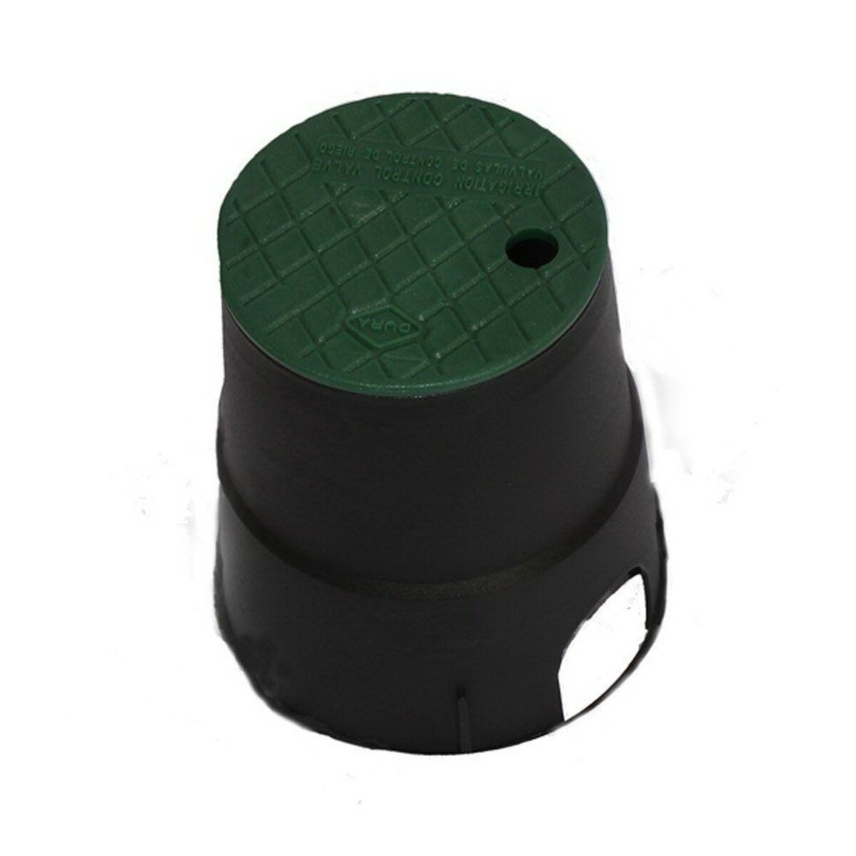Dura Valve Box Round 10 in. Black Box/Black Lid Overlapping ICV