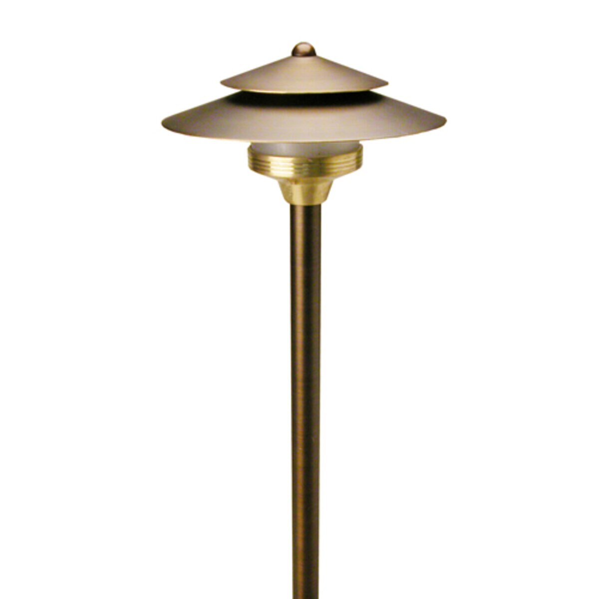 Unique SA24-NL Saturn Path Light 24 in. Riser Brass Housing Weathered Brass Finish No Lamp
