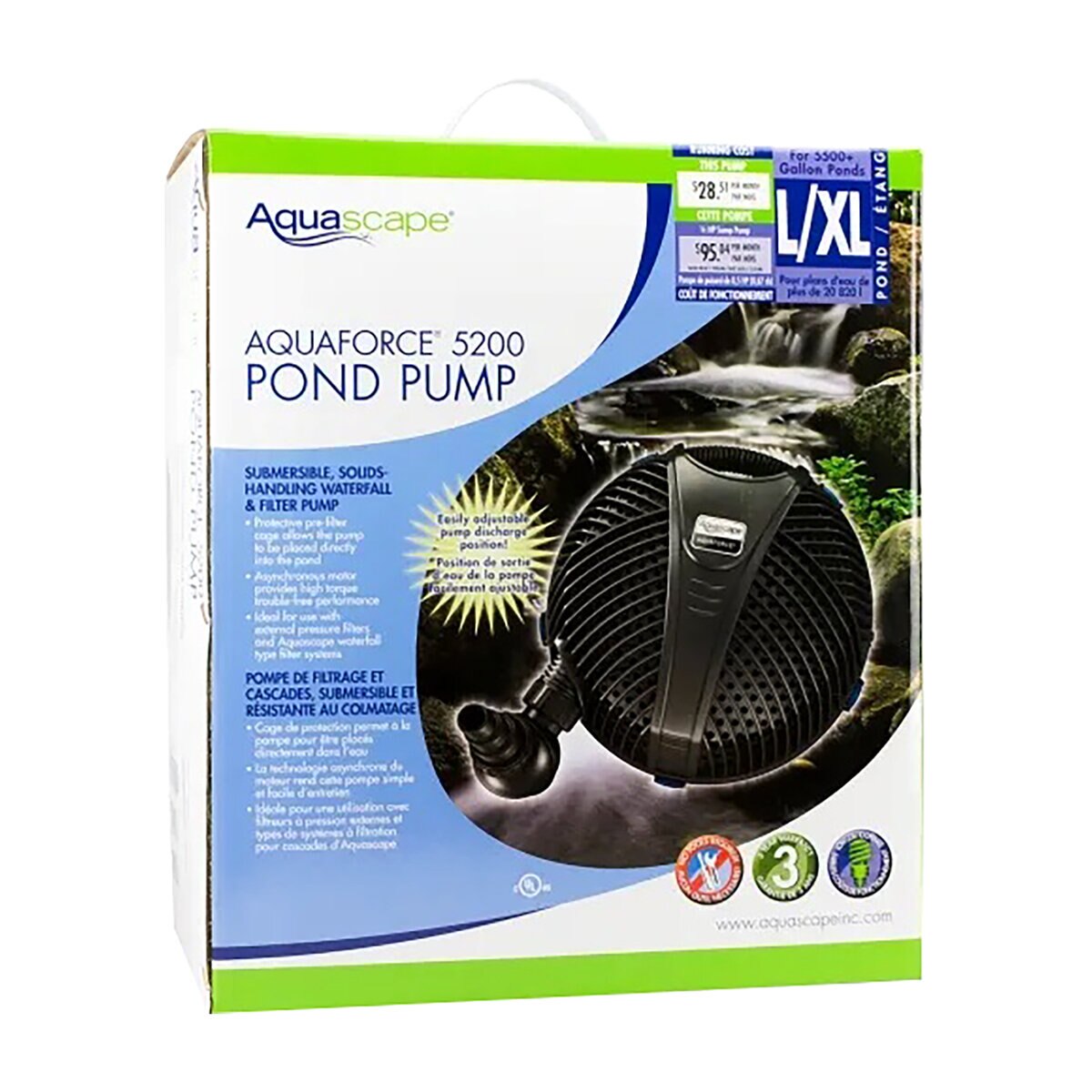 Aquascape 91013 Aquaforce 5200 Solids-Handling Pond Pump