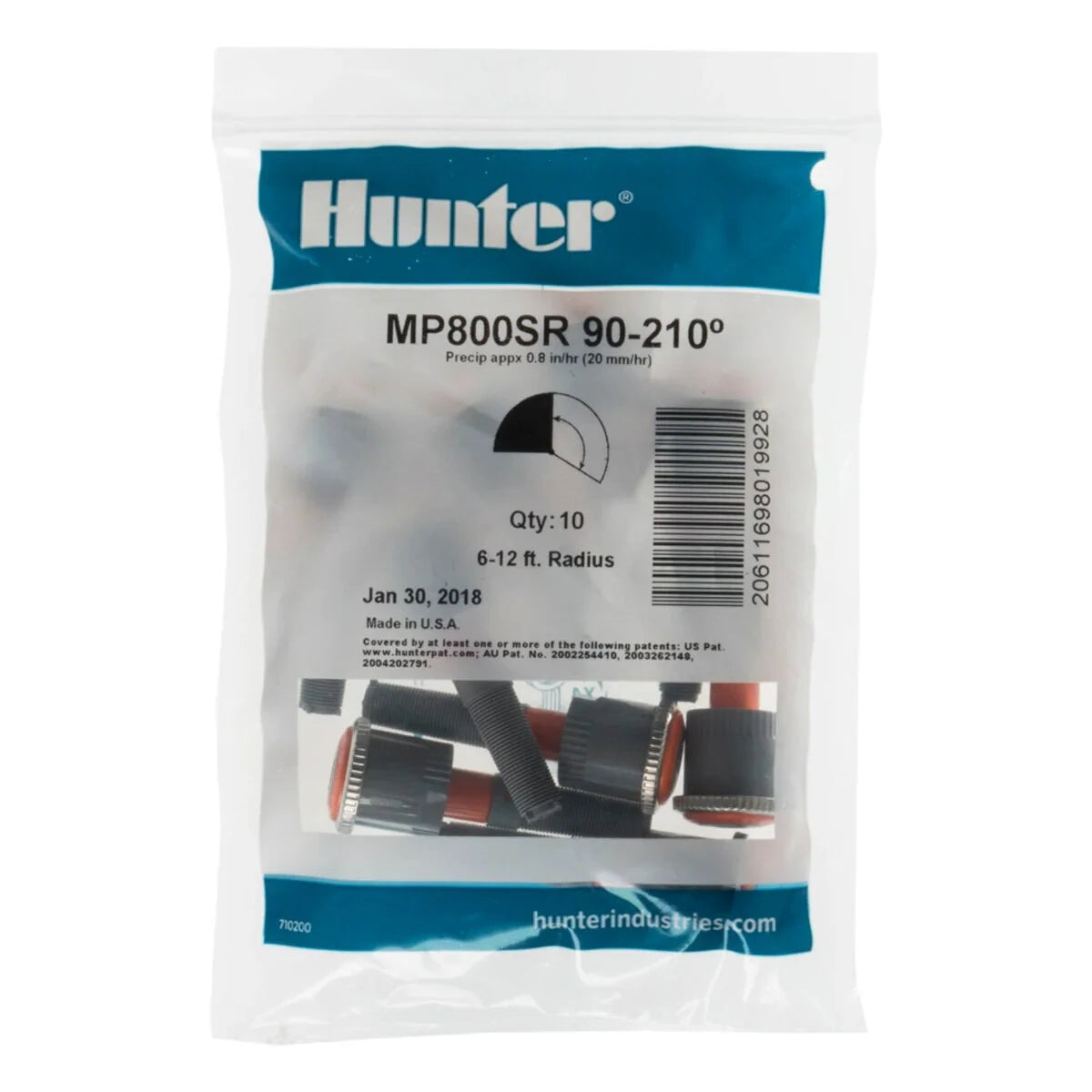 Hunter MP Rotator MP800SR Nozzle 6 ft. - 12 ft. 90 Degree - 210 Degree | MP800SR90