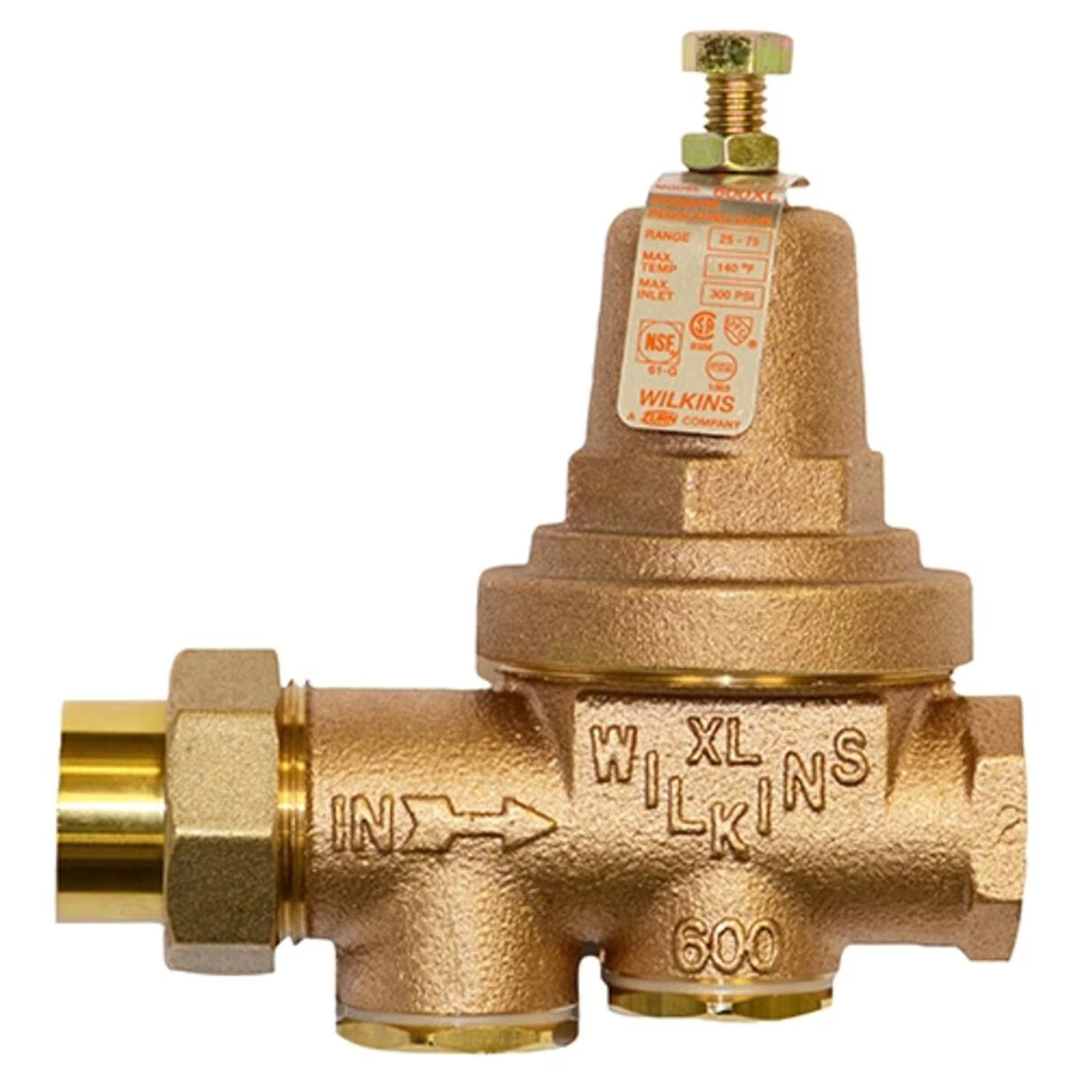 Wilkins 600XLHR High Range Pressure Reducing Valve Lead Free Bronze 3/4 in. FIPT Union x FIPT