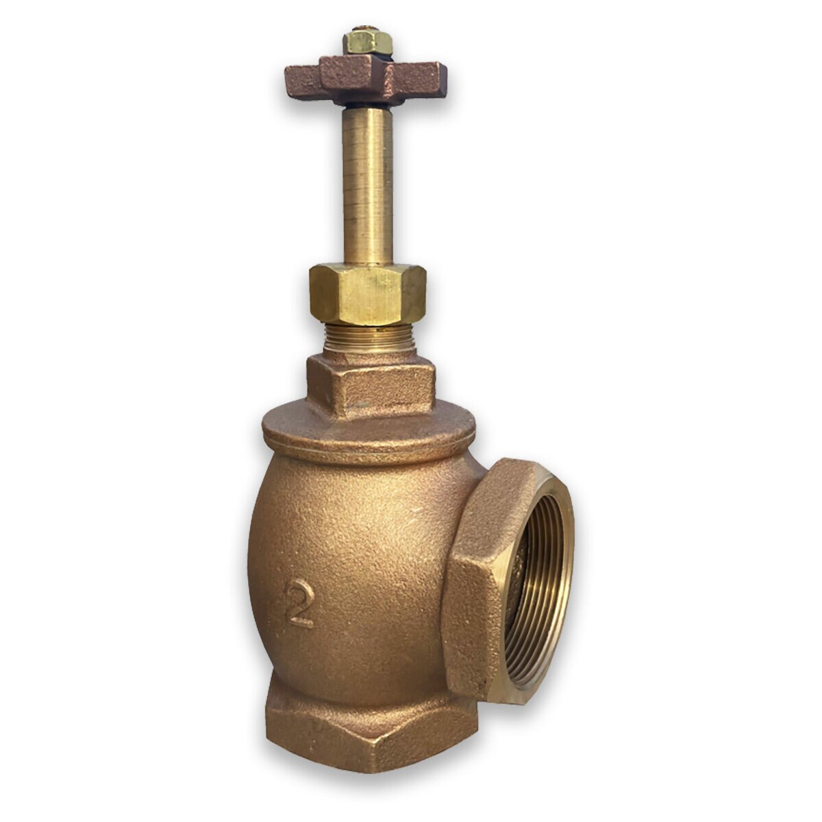 Buckner AV100 1 in. Angle Valve Cross Handle Red Brass