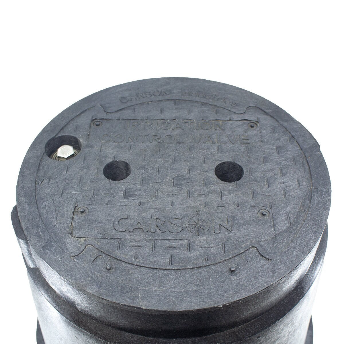 Carson Spec Valve Box Round 10 in. Black Box/Black Lid Overlapping ICV w/Bolt