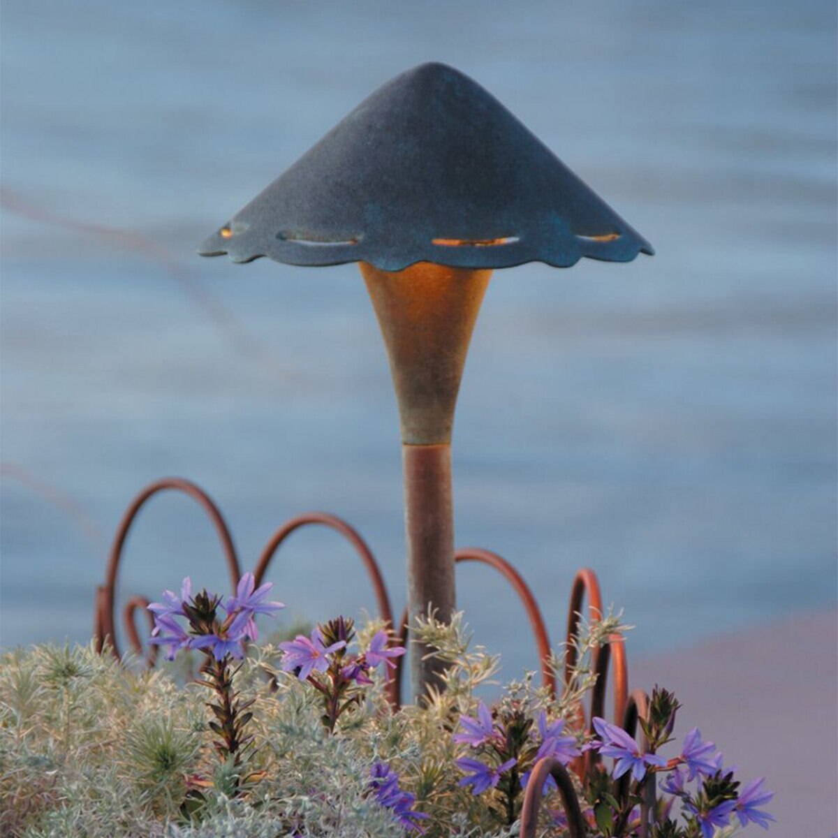 CAST-CNO1CB- New Orleans Area/Path Light Copper & Brass Housing Natural Finish 25W Halogen w/ CSAA