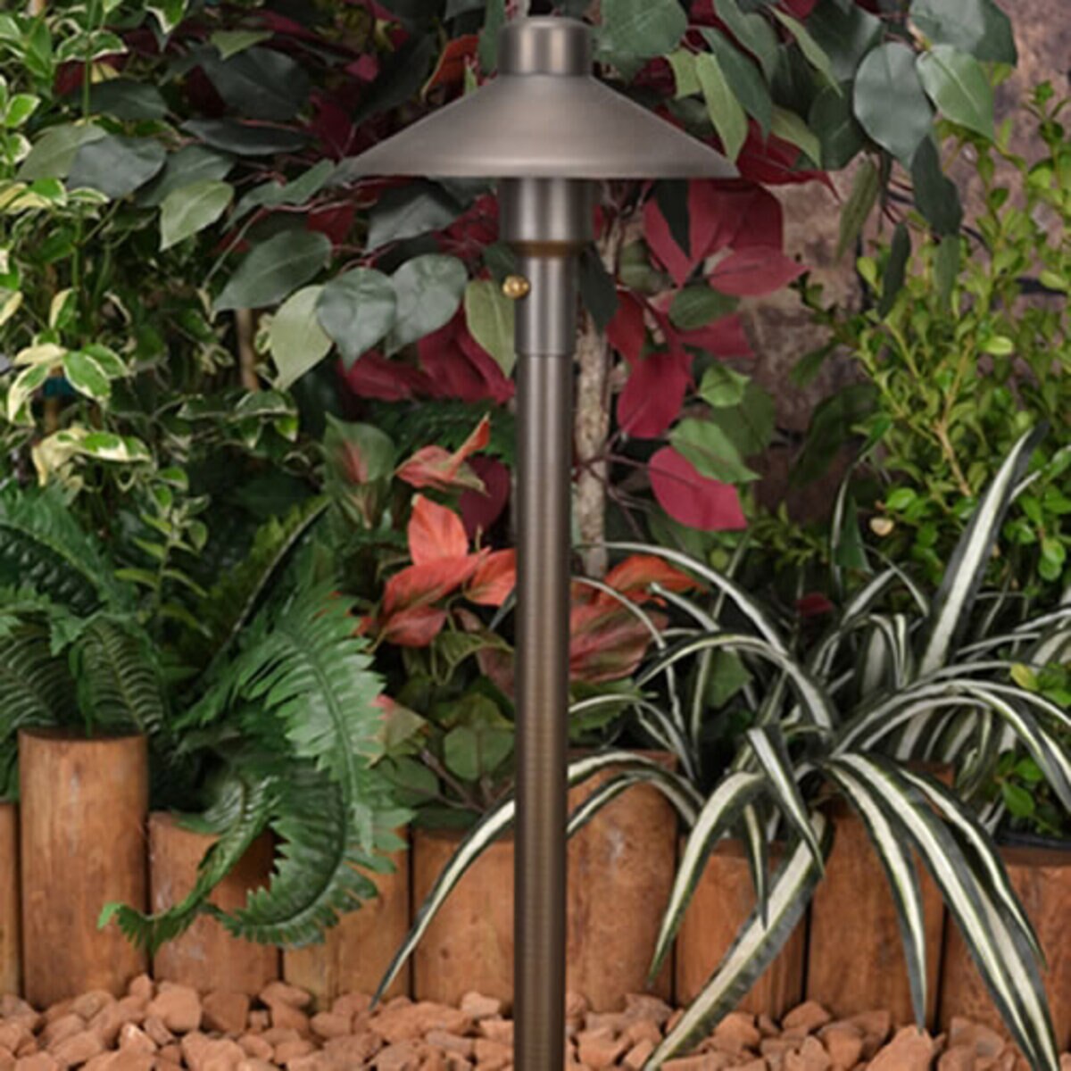 Unique M724-NL 7 in. Mercury Path Light 24 in. Riser Brass Housing Weathered Brass Finish No Lamp
