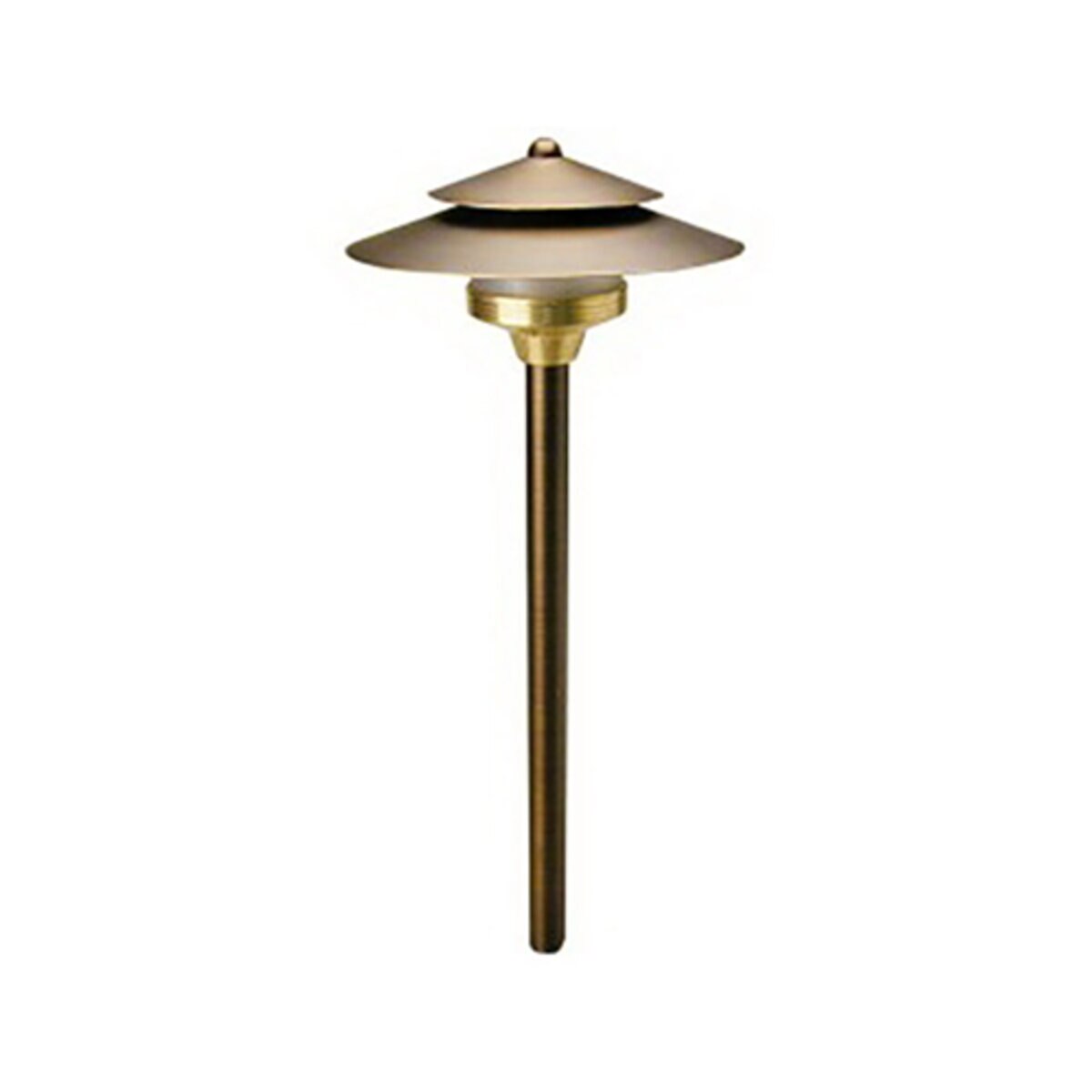 Unique SA-12-L2 Saturn Path Light 12V Riser Brass Housing Weathered Brass Finish 2W 3000K LED