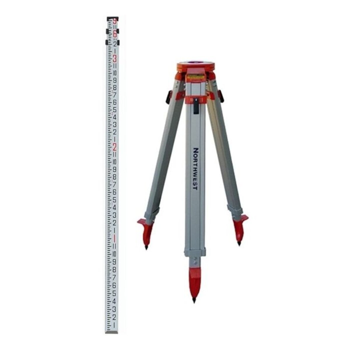 Plott/NWI Heavy Duty Aluminum Survey Tripod & 9 ft. Grade Rod Kit