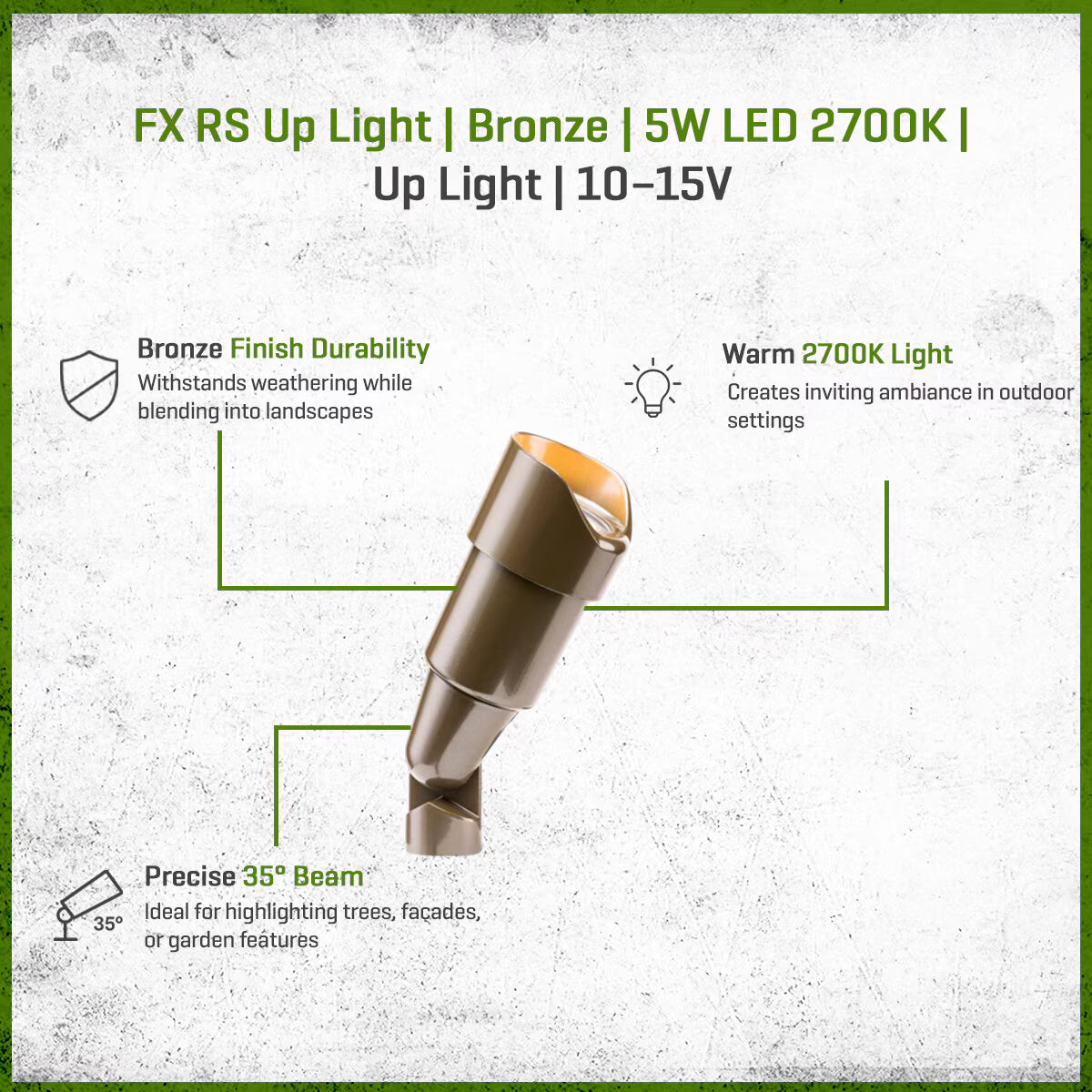 FX-RSLED35WFLBZ- RS Up Light Aluminum Housing Bronze 5W 2700K 35 Degree LED