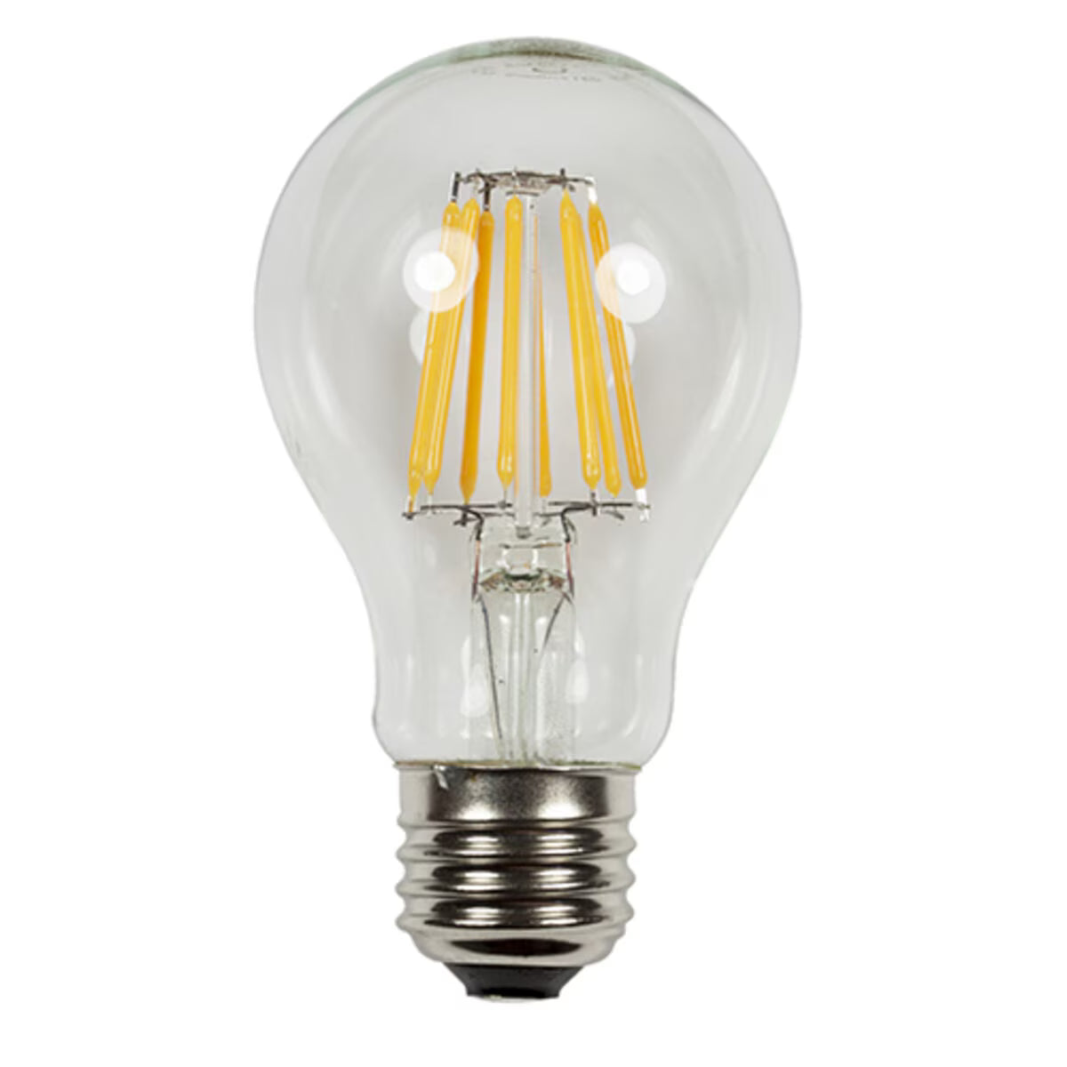 A19-FIL-EDGE-2700 Brilliance LED A19 EDGE Filament Lamp, 6.5W, 2700K Color Temperature, Clear Finish, 110-130VAC, Dimensions: 3 in. Height x 2-3/8 in. Length