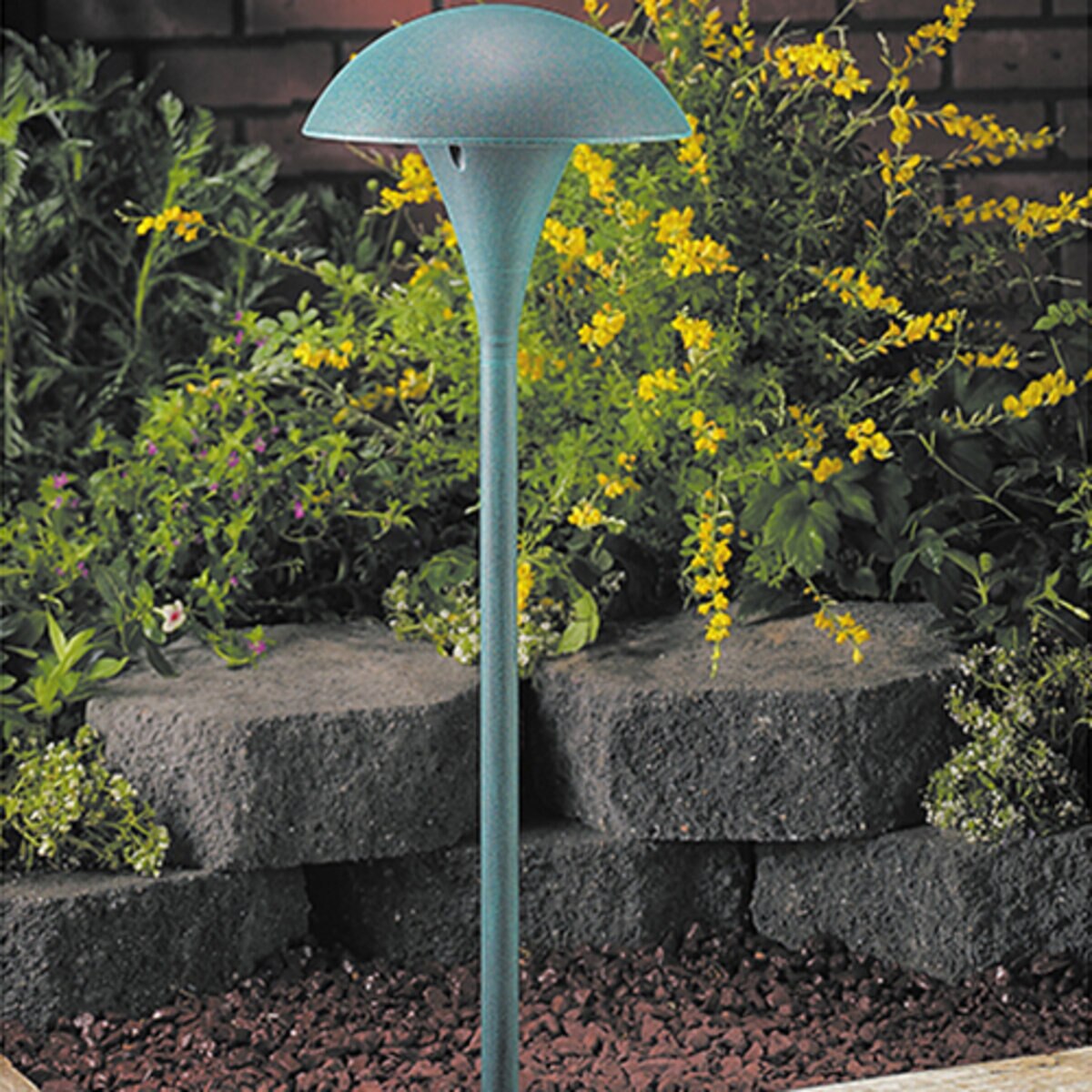 Vista PR-9202-G-NL Mushroom Path Light Verde No Lamp 9 in.