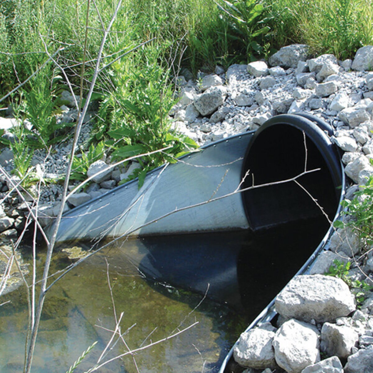 ADS Drain Pipe Dual Wall N-12 WTIB Solid 18 in. x 20 ft. L
