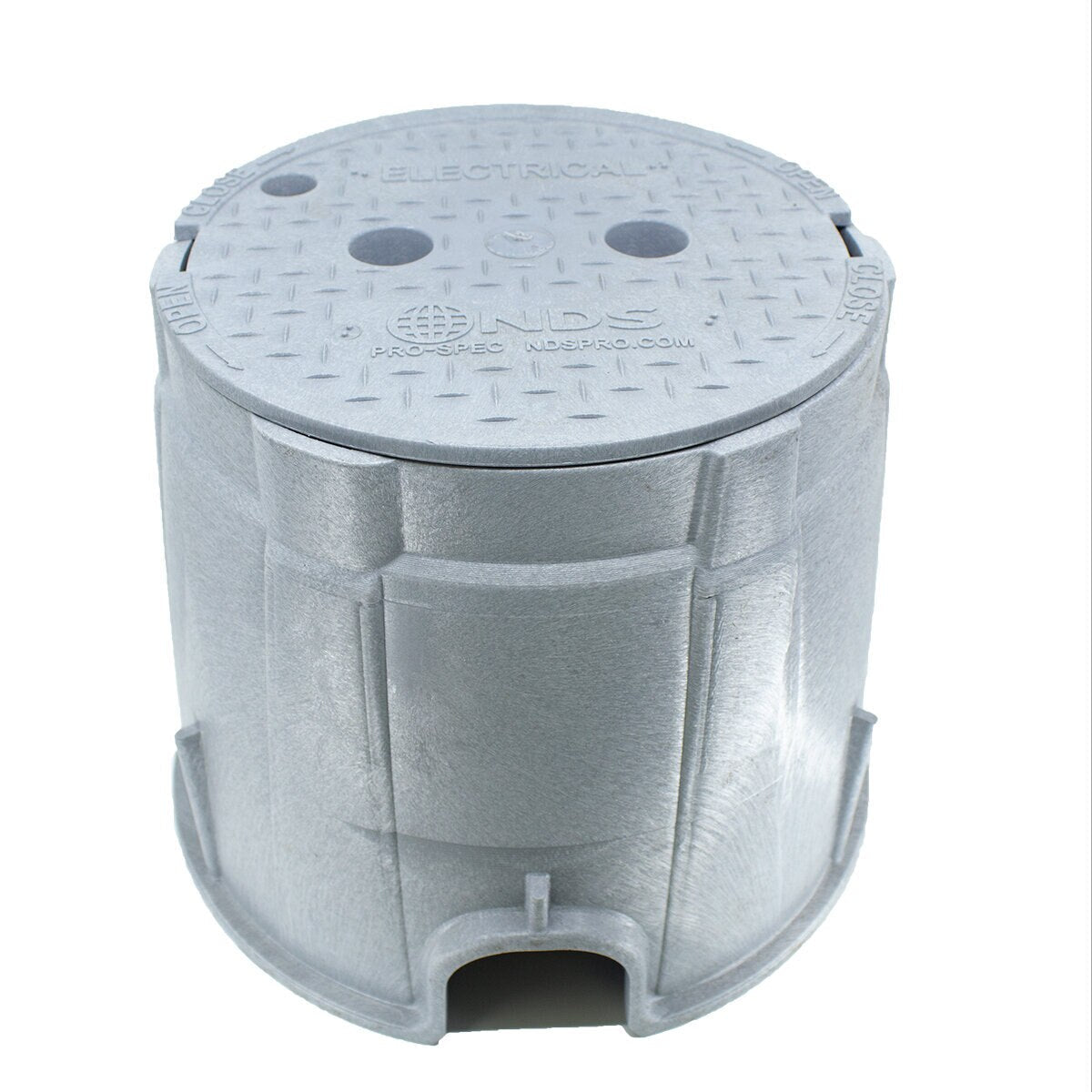 NDS Pro-Spec Electric Box CVR Gray Box/Gray Cover 10 in. Round with Bolt