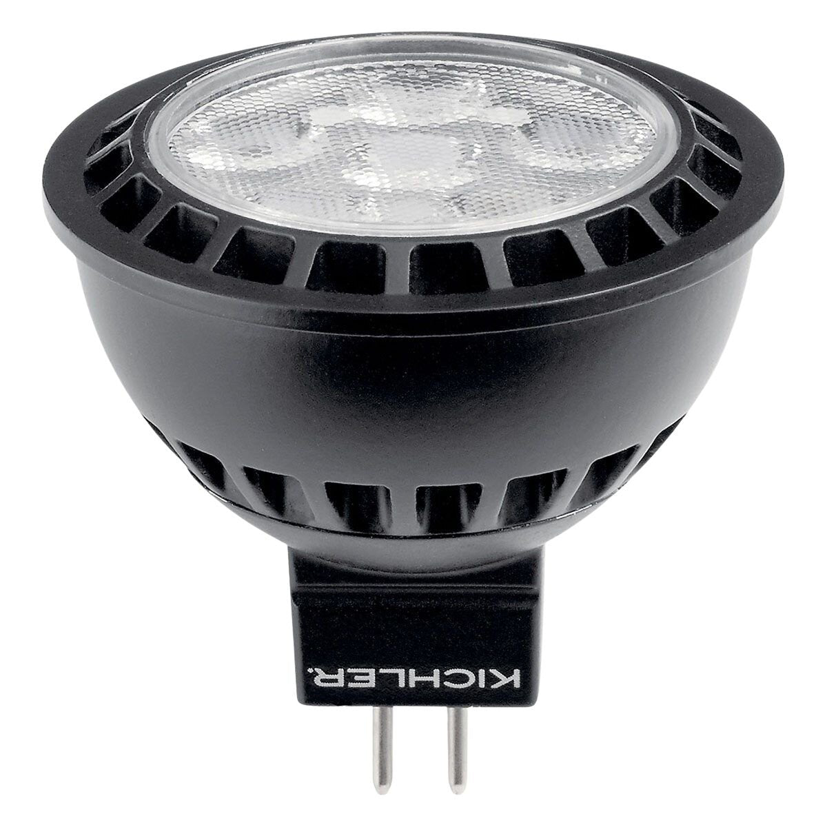 18148 Kichler Professional Series MR16 LED Lamp 7W 2700K Warm White Light, 60 Degree Beam Angle, 615 Lumens, Bi-Pin Base, Black Finish, 12V