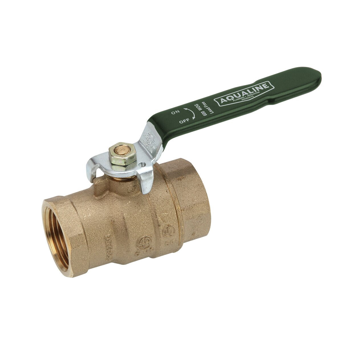 Brass Ball Valve 1-1/4 in. Full Port Lead Free Aqualine