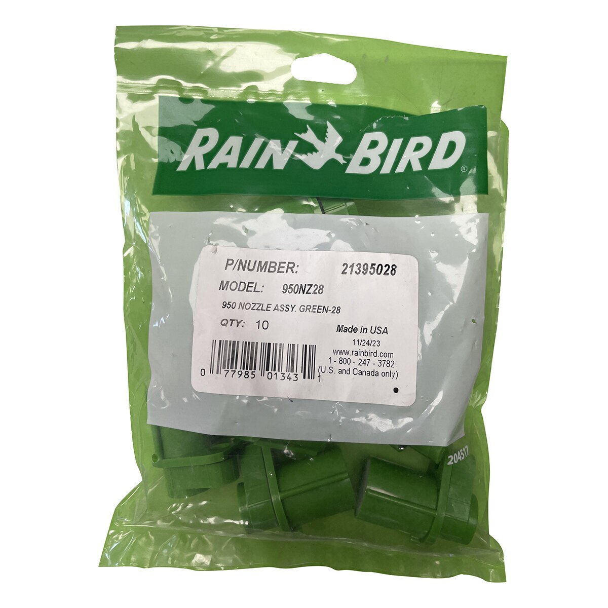 Rain Bird 21395028 Green Nozzle Assembly #28 EAGLE 950 Golf Rotor Component