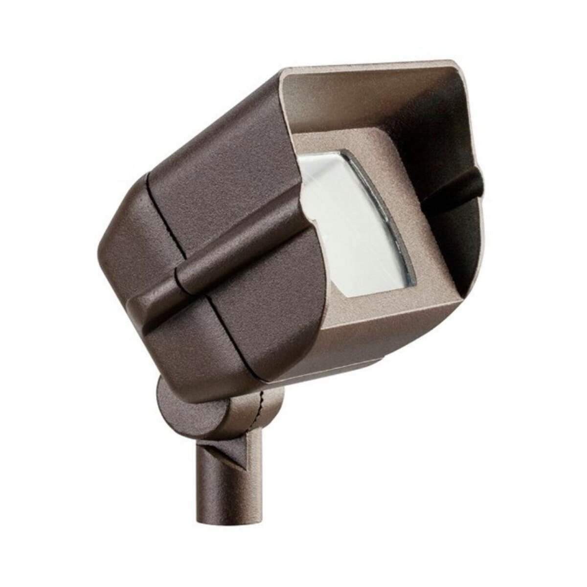 Kichler 15396AZT Miniature Hooded Adjustable Wide Flood Light Textured Architectural Bronze Finish 35W 12V Halogen 90° Beam Angle 5 in. x 5 in. x 4-1/2 in.