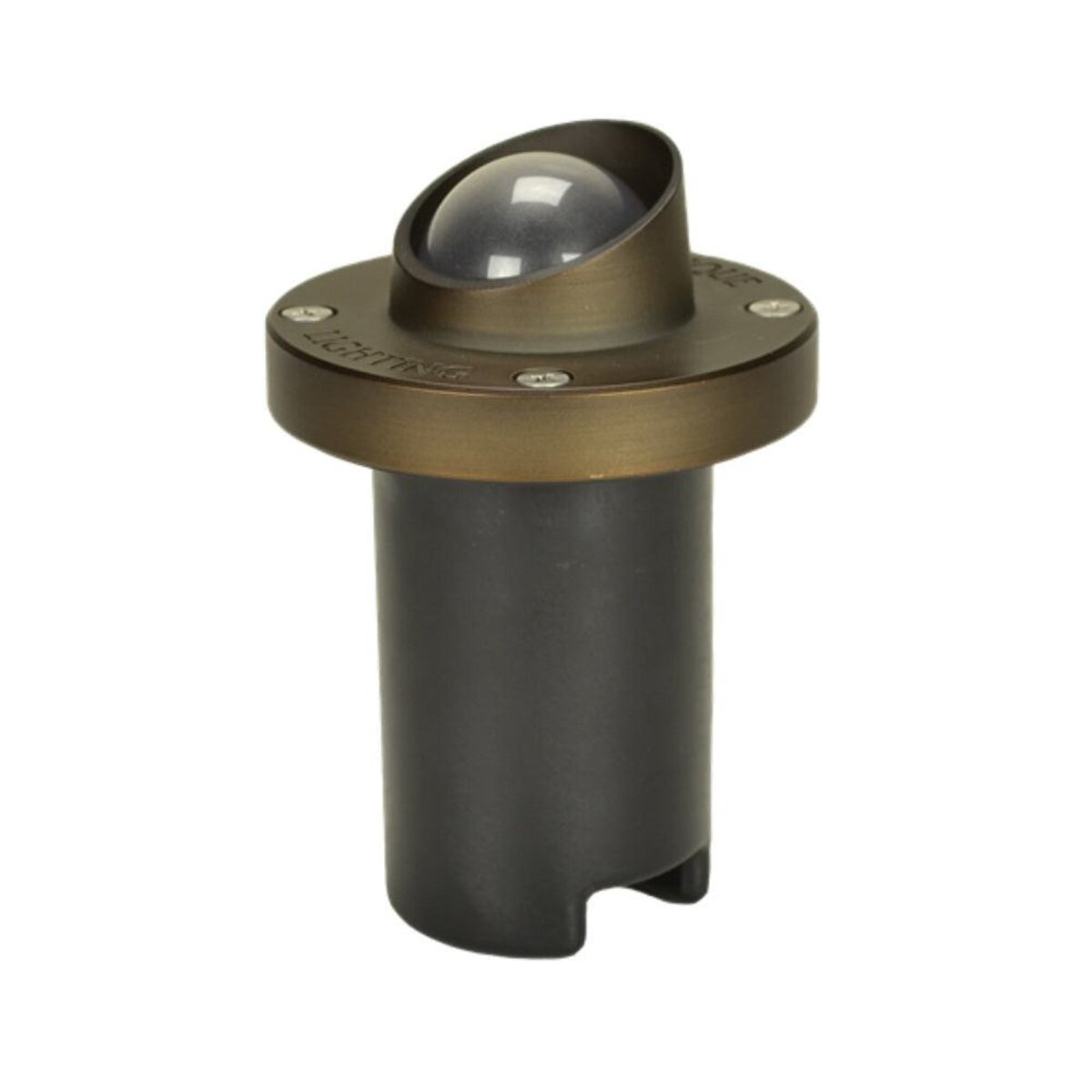 Unique NOVAS-NL Knights Series In-Ground Light with Weathered Brass Finish, Brass and Composite Housing, 12V, 25 ft. Lead, 40° Beam Angle, 5-3/4 in. Height