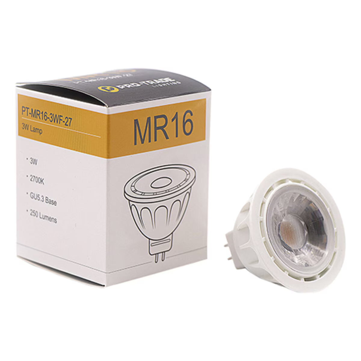 Pro-Trade MR16 LED 3W 250 Lumens 2700K 60 Degree