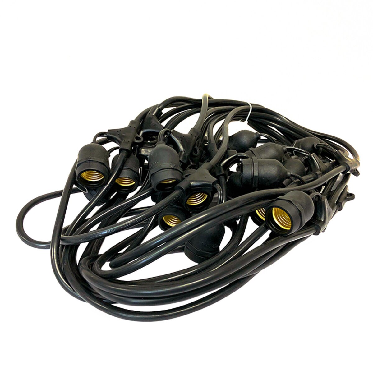 Prime Patio PP-E26S-48L Commercial Grade 96 ft. E26 Black Socket Wire with 48 Suspended Sockets (24 in. Spacing) - 10 Amps, 120V, 1,200W, 14 AWG