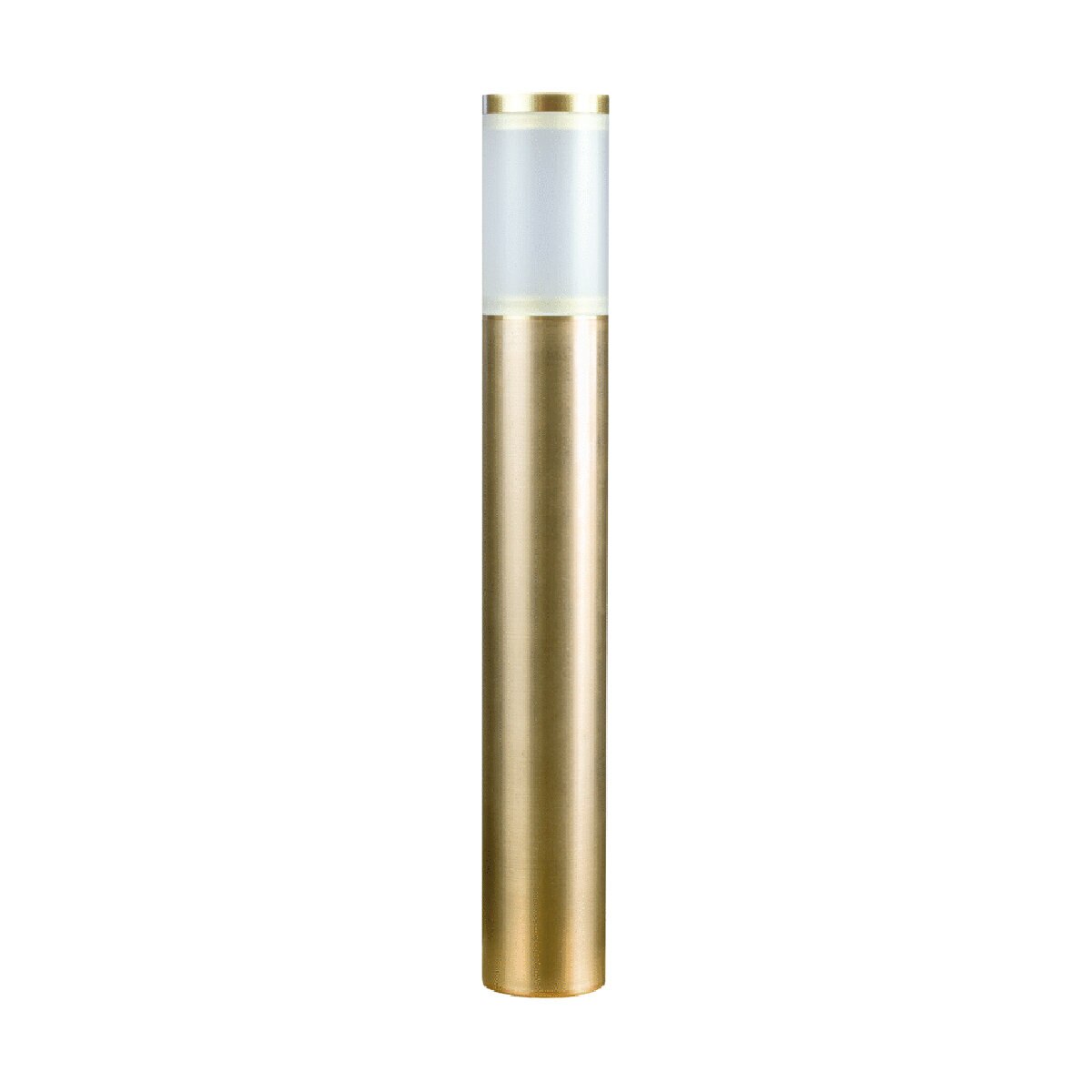 Brilliance -OLYMPIC-BL-FRST-BR-NL-Olympic Bollard Light 16 in. Frosted Acrylic & Brass Finish MR16 Socket No Lamp