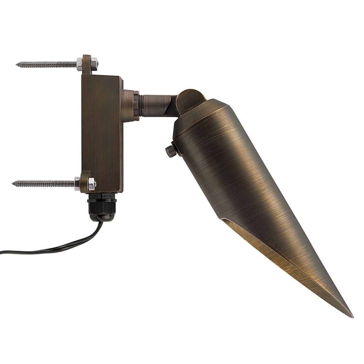 Kichler-15494CBR- 15494 Down Light Centennial Brass Finish 50W 12V MR16 LED Drop-in Wall Mount Fixture, 3-3/4 in. Height, 10 in. Length, No Lamp Included