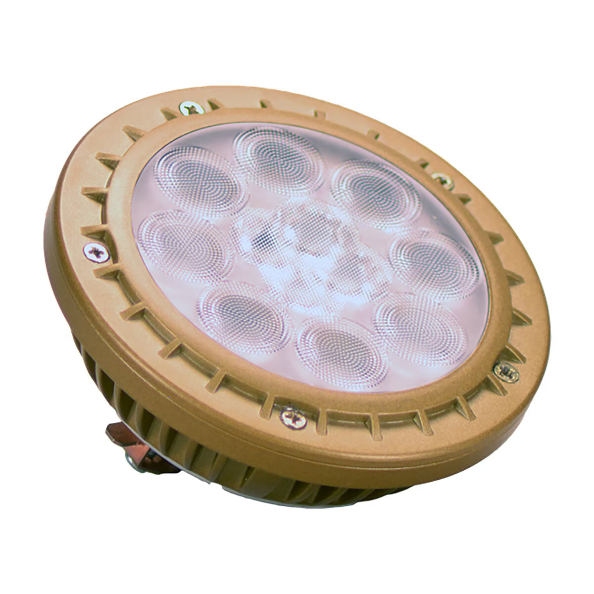 LED10W-AP6F-RGB27 Unique Flex Gold Vivid Series PAR36 LED Lamp 10W 40 Degree 2700K Warm White Color Changing, 800 Lumens, Dimmable, Gold Finish