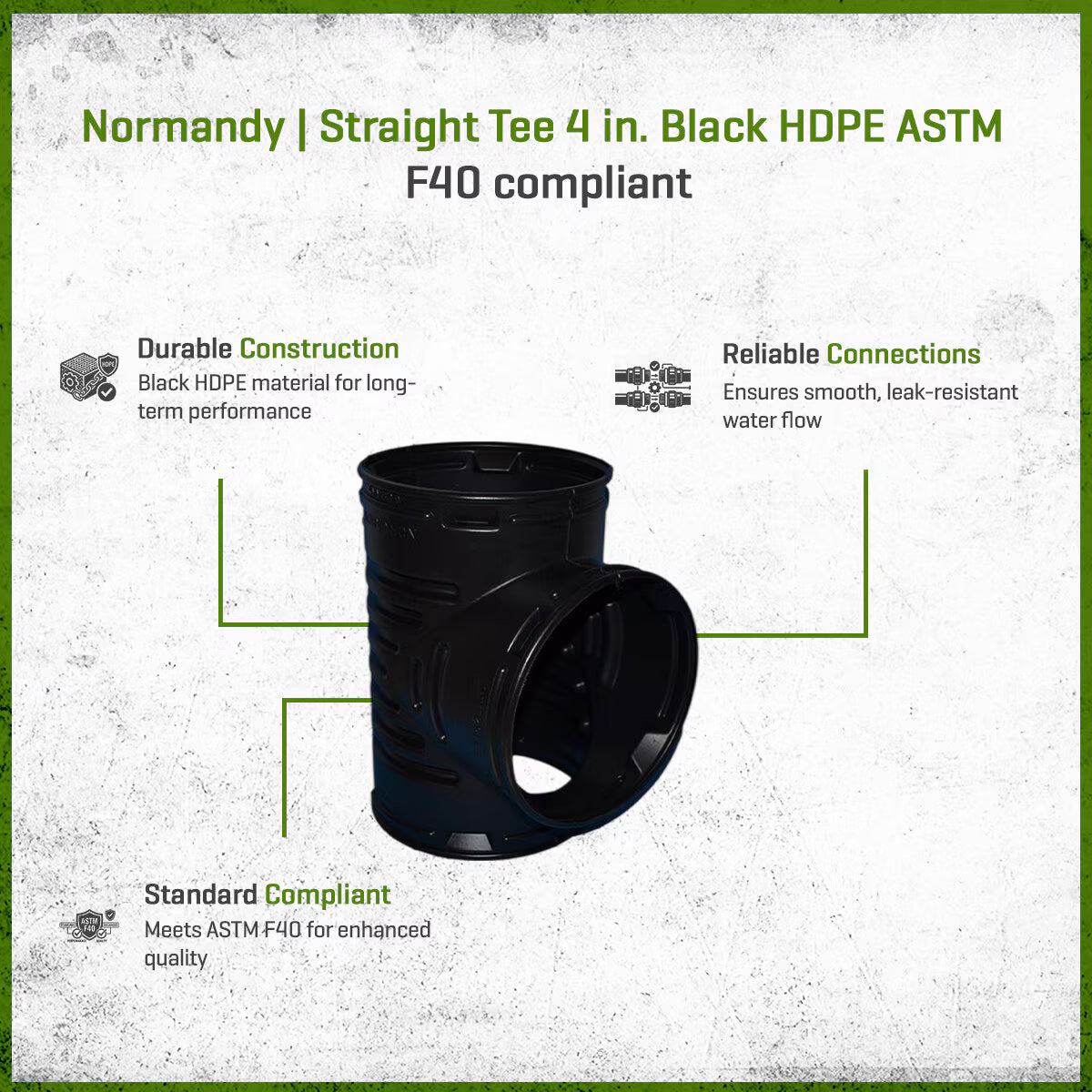 Normandy Straight Tee (H x H x H) 4 in.