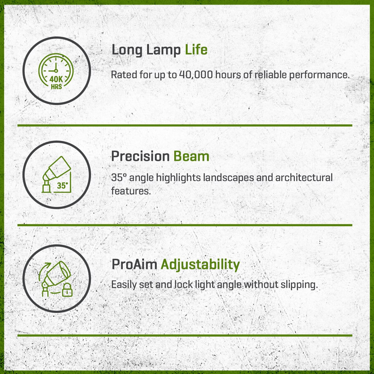 FX RS Up Light Aluminum Housing Weathered Iron Finish 4W 2700K 35 Degree LED