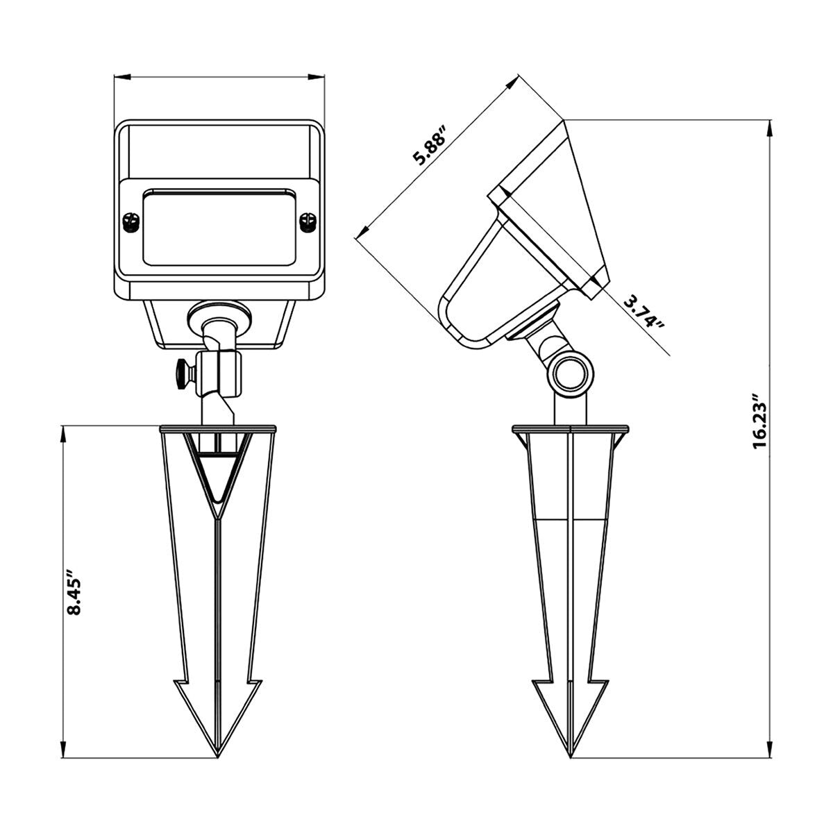CAST- SFL20-Large Flood/Wash Light MR16 Stake Mount No Lamp