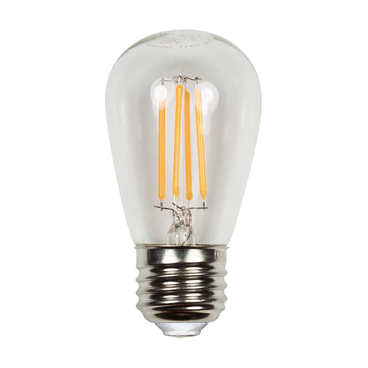 S14-FIL-EDGE-2.5-2700-120 Brilliance LED 2.5W Edge Filament Lamp 110V - 130V Clear 2700K Bulb, Dimensions: 1-7/9 in. x 2-1/3 in.