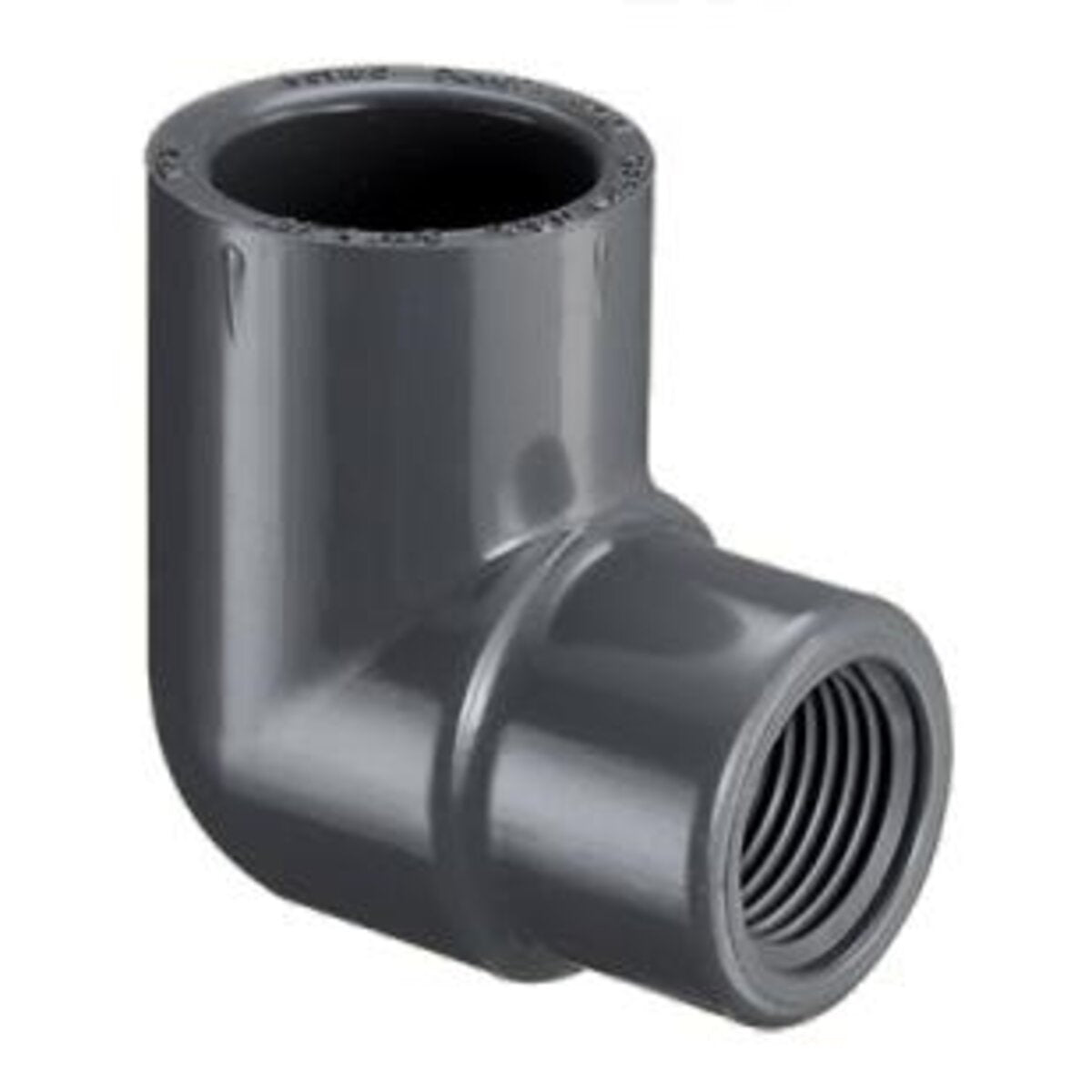 Sch 80 PVC 90 Degree Reducing Elbow 3/4 in. x 1/2 in. Socket x FIPT