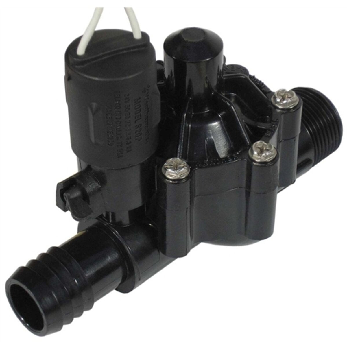 Weathermatic Globe Valve Nitro Plastic 1 in. MIPT x Barb