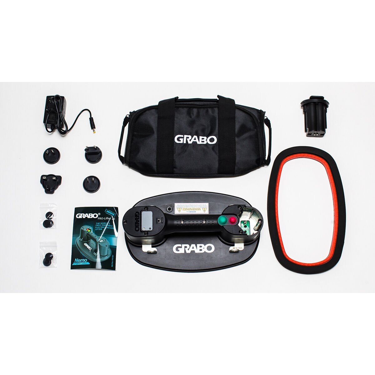 GRABO Pro Lifter-20 Electric Vacuum Suction Cup Lifter Tool w/ 1 Battery & 1 Seal