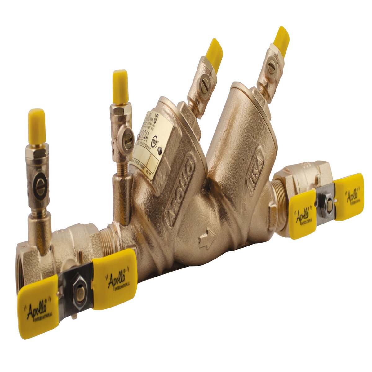 4ALF105A2F Apollo Lead Free Double Check Valve Assembly 4A Series Bronze 1 in. w/ Ball Valves | 4ALF105A2F