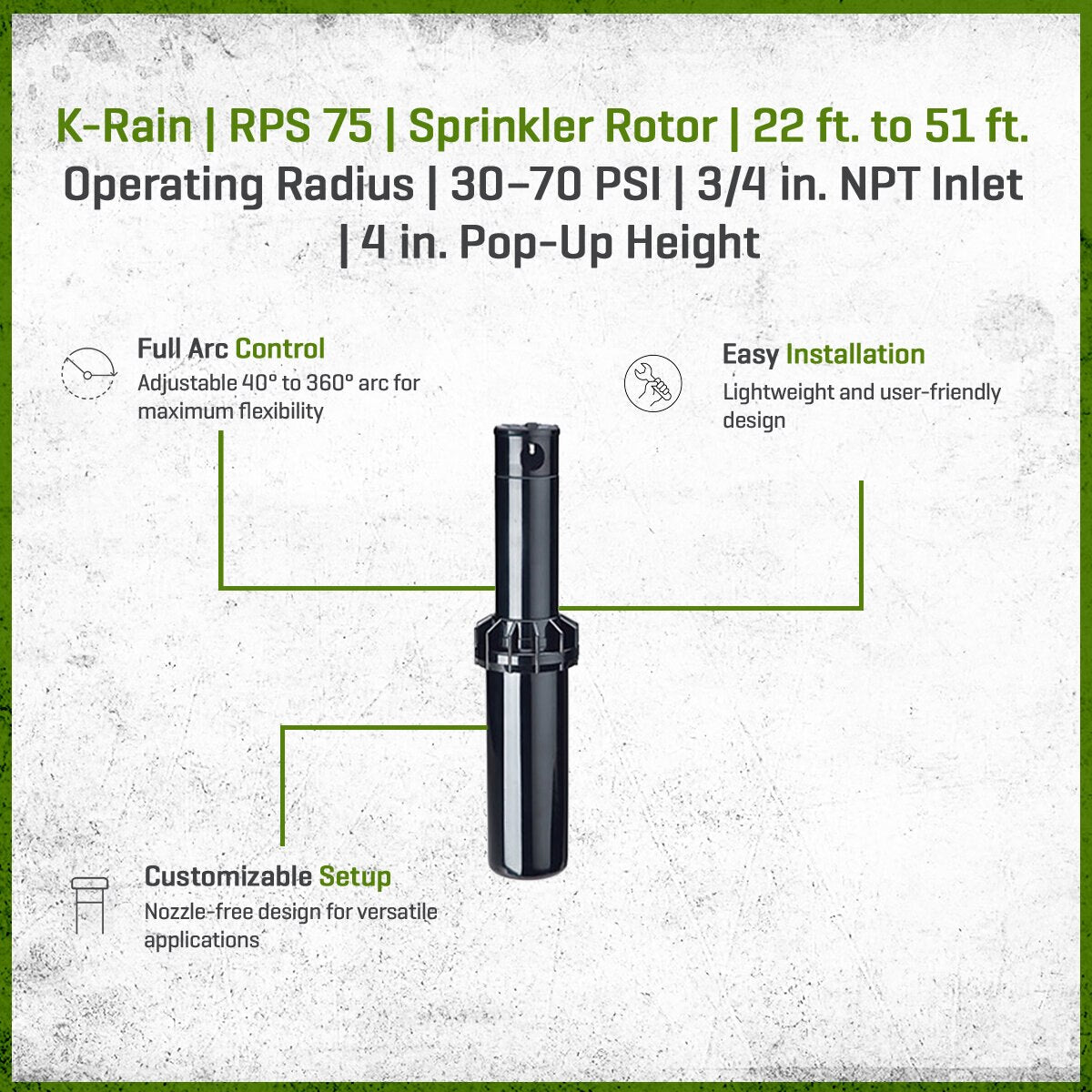 K-Rain RPS 75 Rotor No Nozzle
