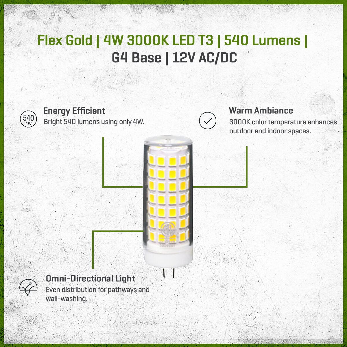 FLEX GOLD LED, 4 WATT, T3 3000K