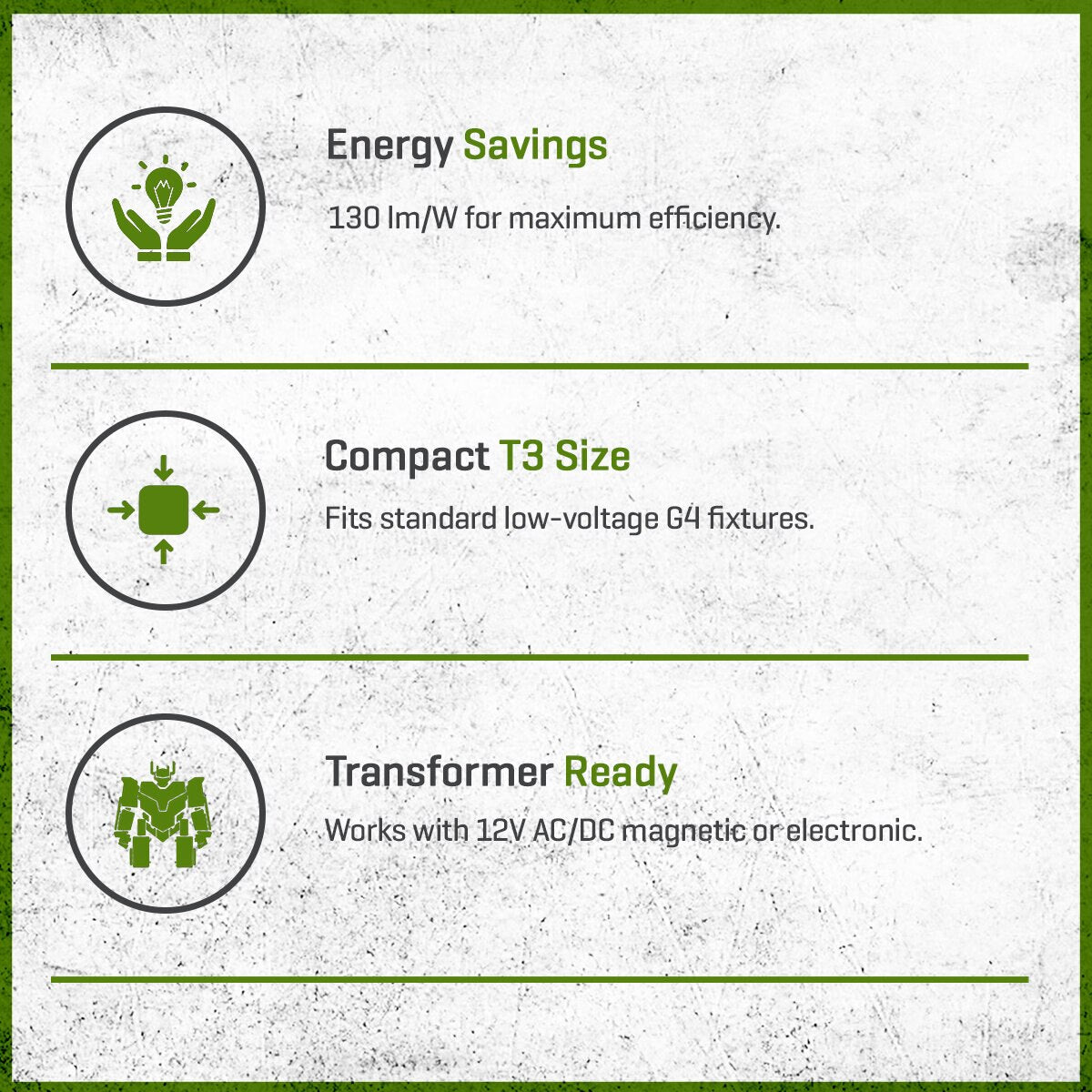 Unique Flex Gold LED T3 Bi-Pin Lamp, 4 Watt, 2700K Warm White, 520 Lumens, Dimmable, Aluminum Housing