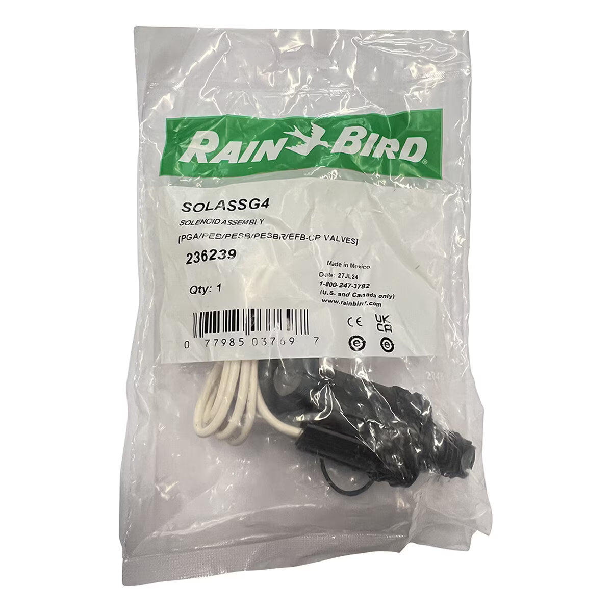 Rain Bird G4 Solenoid Assembly for PGA PEB and GB Valves