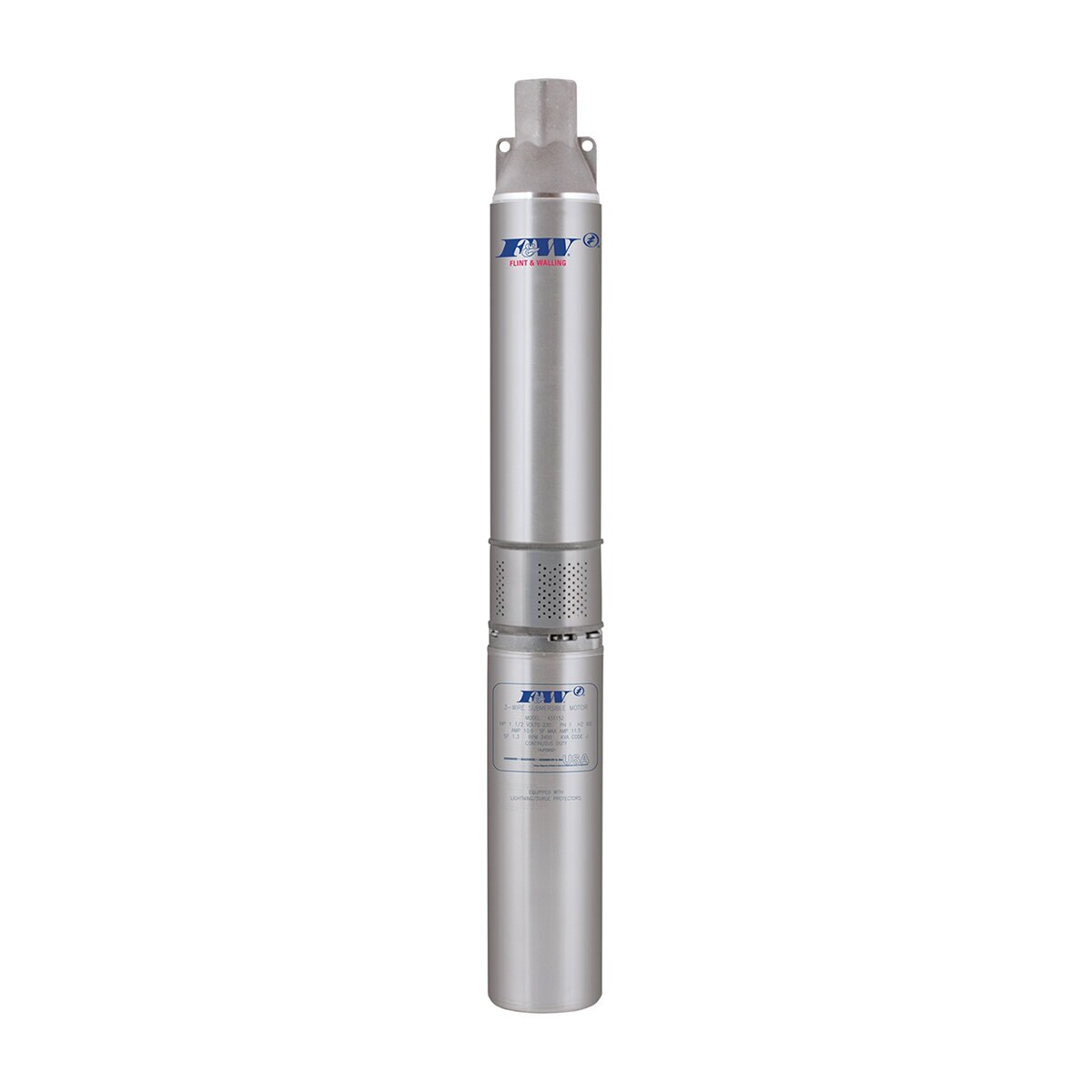 Flint & Walling 4F19S10301 SS Submersible Pump 230V 1 HP 19 GPM 3 Wire