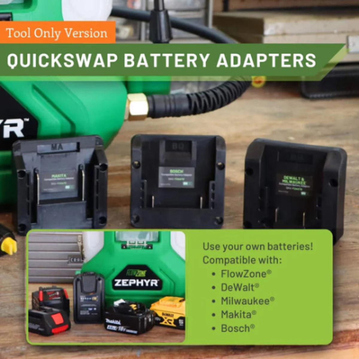 Flowzone Zephyr Battery-Powered Backpack Sprayer (Tool Only) 4 gal. | FZSATJ-3TO