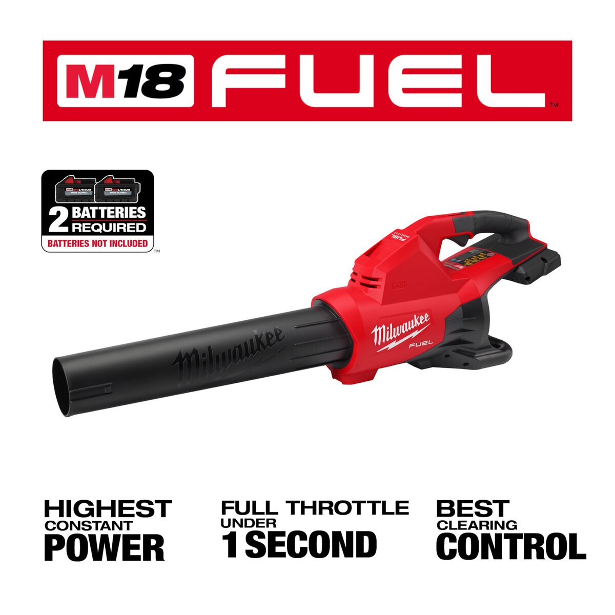Milwaukee 18V M18 Fuel Brushless Cordless Dual Battery Handheld Blower (Tool Only) | 2824-20